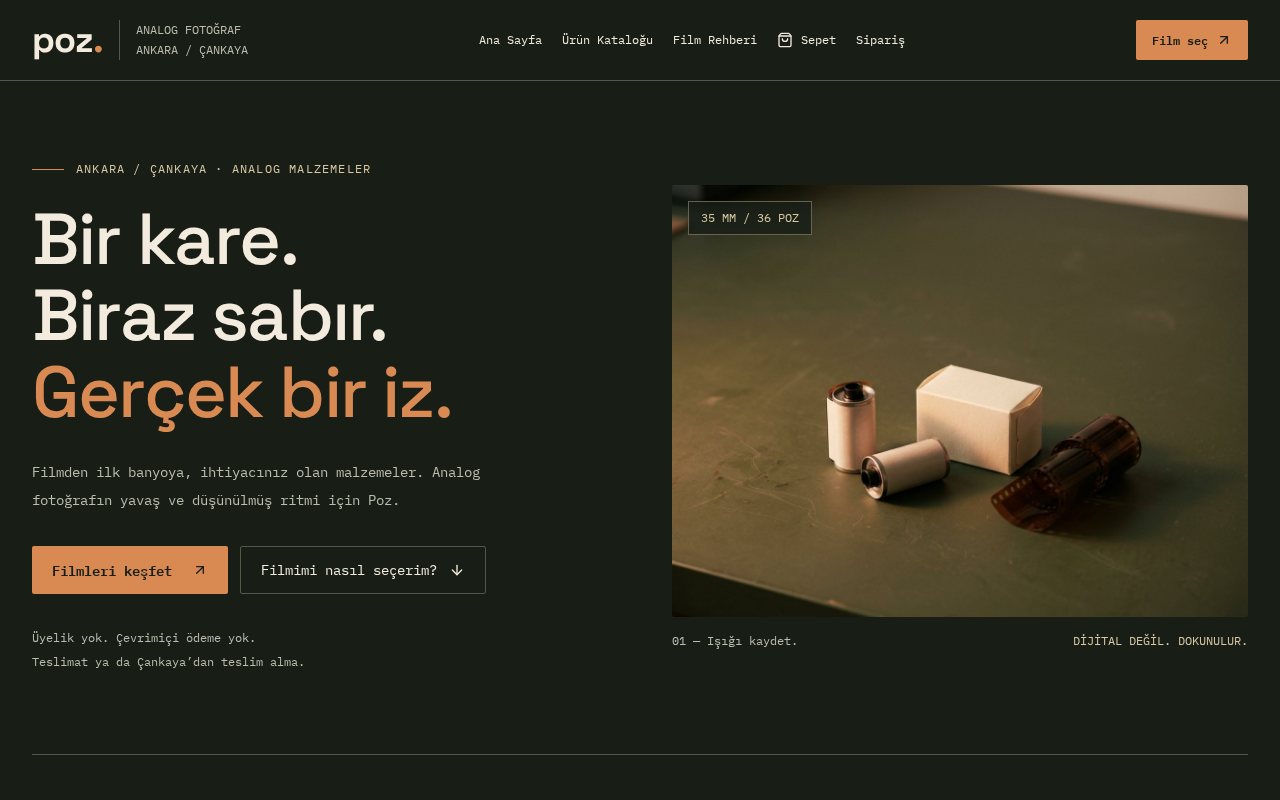 Poz: analog fotoğraf mağazası şablonu önizlemesi